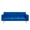 71 in Square Arm Linen Variable Multifunctional Folding Sofa Bed, Blue, Straight, Blue by JASMODER