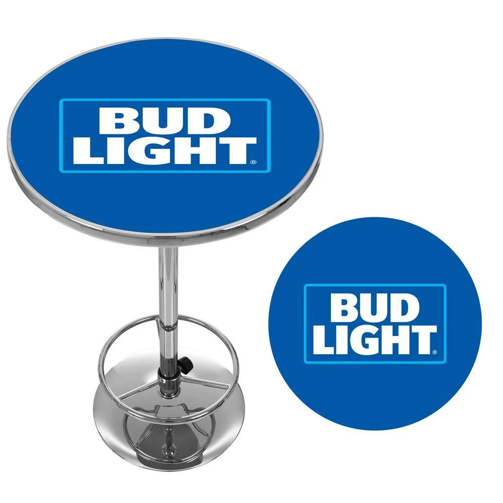 Bud Light Chrome Pub/Bar Table by Trademark 4 Bud Light Chrome Pub/Bar Table by Trademark - Image 2