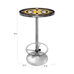 NHL Vintage Boston Bruins Chrome Pub/Bar Table by Trademark 9 NHL Vintage Boston Bruins Chrome Pub/Bar Table by Trademark -JASMODER Sales Store boston bruins logo black trademark bar tables nhl2000 bbv d4 1000