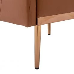 Modern Brown Faux Leather Arm Chair with Square Arm by JASMODER -JASMODER Sales Store brown jasmoder accent chairs w39536357 76 1000