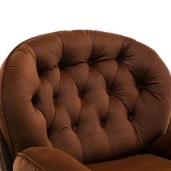 Brown Velvet Swivel and Tufted Barrel Chair with Ottoman Set by JASMODER 15 Brown Velvet Swivel and Tufted Barrel Chair with Ottoman Set by JASMODER -JASMODER Sales Store brown jasmoder accent chairs w67641178 1f 1000