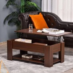 39 in. Brown Rectangle Wood Modern Lift-Top Coffee Table with Storage, Sofa Table For Living Room by JASMODER -JASMODER Sales Store brown jasmoder coffee tables w128546502 31 1000