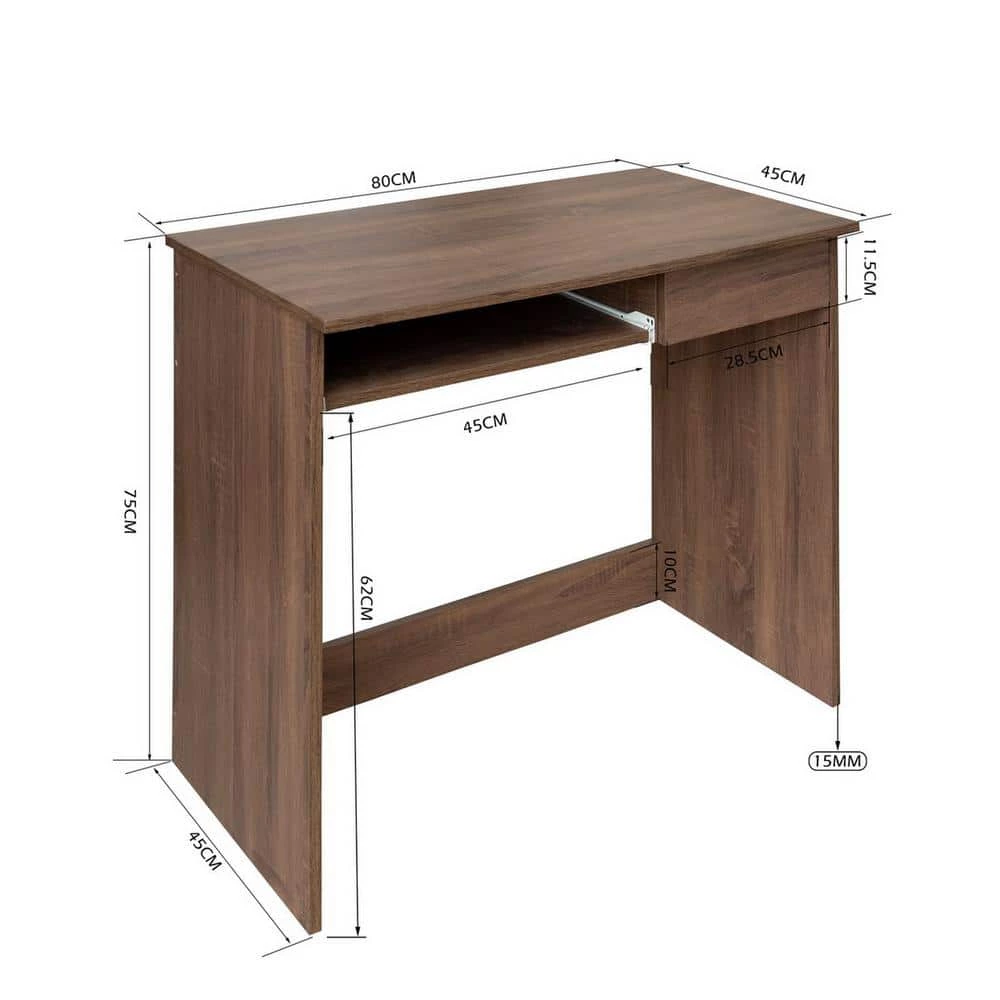 31.5 in. Brown Computer Desk with Drawers by JASMODER 6 31.5 in. Brown Computer Desk with Drawers by JASMODER - Image 5