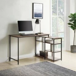 47.25 in. Brown Computer Desk with Shelving by JASMODER -JASMODER Sales Store brown jasmoder computer desks wf194826aad 40 1000