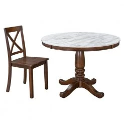 5 Pieces Dining Table and Chairs Set for 4-Persons, Kitchen Room Solid Wood Table with 4-Chairs by JASMODER -JASMODER Sales Store brown jasmoder dining room sets sg000341aaa 1f 1000