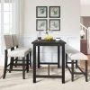 4-Piece Rustic Wooden Counter Height Dining Table Set with Upholstered Bench by JASMODER
