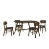 5-Piece Rectangle Brown Wood Top Dining Room Set, for Home or Commercial Use (Seats 4) by JASMODER -JASMODER Sales Store brown jasmoder dining room sets st000041aad 64 1000