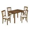 5-Piece Rectangle Brown Wood Top Dining Room Set, for Home or Commercial Use (Seats 4) by JASMODER -JASMODER Sales Store brown jasmoder dining room sets wf293880aad 64 1000