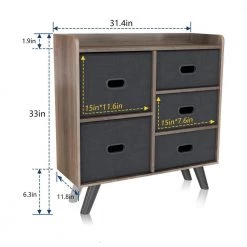 5-Drawer Brown Composite Dresser (39.3 in. x 31.4 in. x 11.8 in.) by JASMODER -JASMODER Sales Store brown jasmoder dressers w36830115 fa 1000