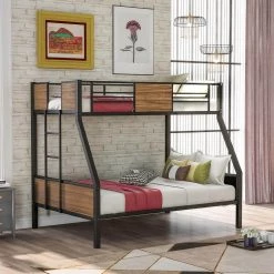 54.7 in. W Brown Full Frame Platform Bed by JASMODER