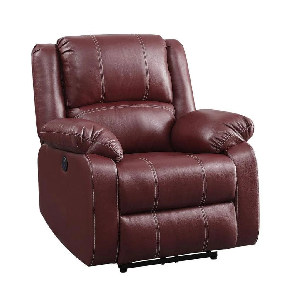 Brown Power Sofa Recliner in Faux Leather for Home, Office, or Living Room with USB charger by JASMODER 3 Brown Power Sofa Recliner in Faux Leather for Home, Office, or Living Room with USB charger by JASMODER