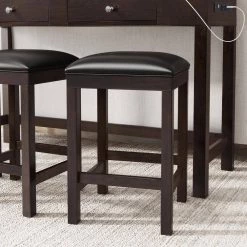 Built-In Power Sockets 4 Pieces Bar Dining Table Set with Fabric Padded Stools by JASMODER 14 Built-In Power Sockets 4 Pieces Bar Dining Table Set with Fabric Padded Stools by JASMODER -JASMODER Sales Store espresso jasmoder dining room sets sh000132aap 44 1000