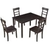 5-Piece Kitchen Dining Table Set Wood Table and Chairs Set for Dining Room by JASMODER