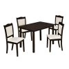 5-Piece Rectangle Espresso Wood Top Dining Room Set, for Home or Commercial Use (Seats 4) by JASMODER -JASMODER Sales Store espresso jasmoder dining room sets wf293880aap 64 1000