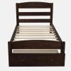41.3 in. W Espresso Twin Non-upholstered Frame Platform Bed by JASMODER