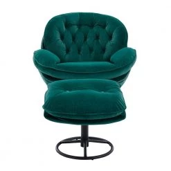 Forest Green Velvet Swivel and Tufted Barrel Chair with Ottoman Set by JASMODER 17 Forest Green Velvet Swivel and Tufted Barrel Chair with Ottoman Set by JASMODER -JASMODER Sales Store forest green jasmoder accent chairs w67632622 fa 1000