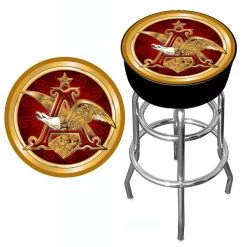 Budweiser A & Eagle 31 in. Chrome Swivel Cushioned Bar Stool by Trademark