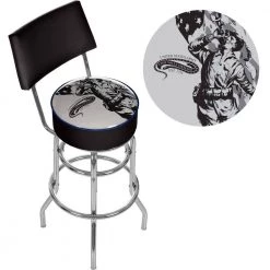 U.S. Army The Horn Calls 31 in. Chrome Padded Swivel Bar Stool by Trademark -JASMODER Sales Store gray black trademark bar stools army1100 horn c3 1000