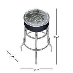 U.S. Army This We'll Defend 31 in. Chrome Padded Swivel Bar Stool by Trademark -JASMODER Sales Store gray chrome trademark bar stools army1000 defend 40 1000