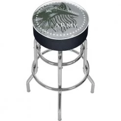 U.S. Army This We'll Defend 31 in. Chrome Padded Swivel Bar Stool by Trademark