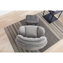Gray Velvet Swivel and Tufted Barrel Chair with Ottoman Set by JASMODER 16 Gray Velvet Swivel and Tufted Barrel Chair with Ottoman Set by JASMODER -JASMODER Sales Store gray jasmoder accent chairs w67628187 44 1000