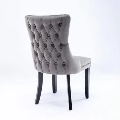 Gray Velvet Parsons Chair Set of 2 by JASMODER -JASMODER Sales Store gray jasmoder dining chairs w114342270 1f 1000