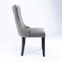 Gray Velvet Parsons Chair Set of 2 by JASMODER -JASMODER Sales Store gray jasmoder dining chairs w114342270 4f 1000