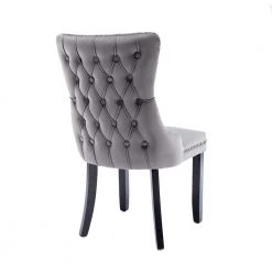 Gray Velvet Parsons Chair Set of 2 by JASMODER