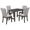 Farmhouse 5-Piece Wood Dining Table Set for 4 by JASMODER -JASMODER Sales Store gray jasmoder dining room sets sh000193aae 64 1000