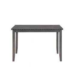 5-Piece Dining Table Set Farmhouse Rustic Wood for 4-Kitchen Table Set with 4-Upholstered Dining Chairs by JASMODER -JASMODER Sales Store gray jasmoder dining room sets sh000204aae 44 1000