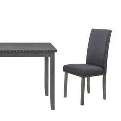 5-Piece Dining Table Set Farmhouse Rustic Wood for 4-Kitchen Table Set with 4-Upholstered Dining Chairs by JASMODER -JASMODER Sales Store gray jasmoder dining room sets sh000204aae c3 1000