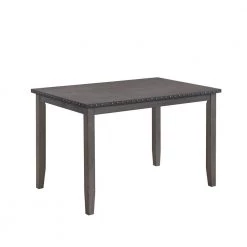 5-Piece Dining Table Set Farmhouse Rustic Wood for 4-Kitchen Table Set with 4-Upholstered Dining Chairs by JASMODER -JASMODER Sales Store gray jasmoder dining room sets sh000204aae fa 1000