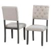 6-Piece Wood Dining Table and Chair Set with Special-Shaped Legs and Foam-Covered Seat Backs and Cushions by JASMODER