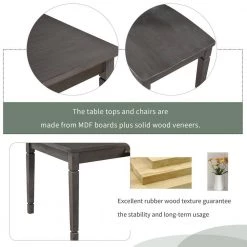 Stylish 60 in. L Wood Dining Room Table Set Small Drawers Ergonomically Designed Chairs by JASMODER 15 Stylish 60 in. L Wood Dining Room Table Set Small Drawers Ergonomically Designed Chairs by JASMODER -JASMODER Sales Store gray jasmoder dining room sets st000063aae 1f 1000