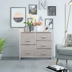 5-Drawer Gray Composite Dresser (30.91 in. x 32.4 in. x 11.54 in.) by JASMODER -JASMODER Sales Store gray jasmoder dressers w104142813 31 1000