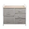 5-Drawer Gray Composite Dresser (30.91 in. x 32.4 in. x 11.54 in.) by JASMODER -JASMODER Sales Store gray jasmoder dressers w104142813 64 1000