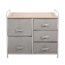 5-Drawer Gray Composite Dresser (30.91 in. x 32.4 in. x 11.54 in.) by JASMODER
