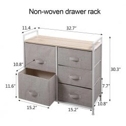 5-Drawer Gray Composite Dresser (30.91 in. x 32.4 in. x 11.54 in.) by JASMODER -JASMODER Sales Store gray jasmoder dressers w104142813 76 1000