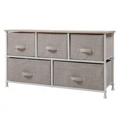 5-Drawer Gray Composite Dresser (21.5 in. x 39.4 in. x 11.8 in.) by JASMODER -JASMODER Sales Store gray jasmoder dressers w1041s0809 1f 1000