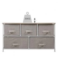 5-Drawer Gray Composite Dresser (21.5 in. x 39.4 in. x 11.8 in.) by JASMODER
