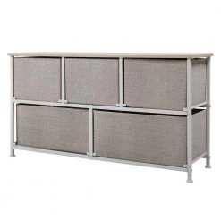 5-Drawer Gray Composite Dresser (21.5 in. x 39.4 in. x 11.8 in.) by JASMODER -JASMODER Sales Store gray jasmoder dressers w1041s0809 fa 1000