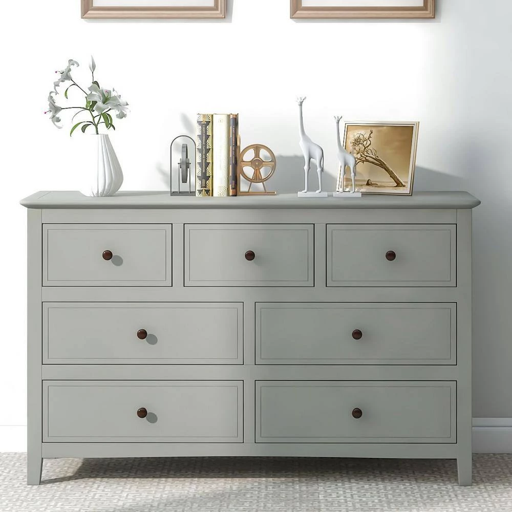 7-Drawer Gray Wood Dresser (30.1 in. x 48.4 in. x 15.4 in.) by JASMODER 8 7-Drawer Gray Wood Dresser (30.1 in. x 48.4 in. x 15.4 in.) by JASMODER - Image 6