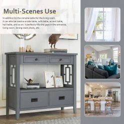 16.93 in. Gray Rectangle Particle Board End Table by JASMODER -JASMODER Sales Store gray jasmoder end side tables wf212304aae 76 1000