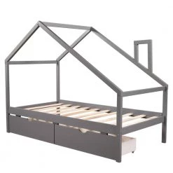 Gray Twin Size Panel Bed by JASMODER