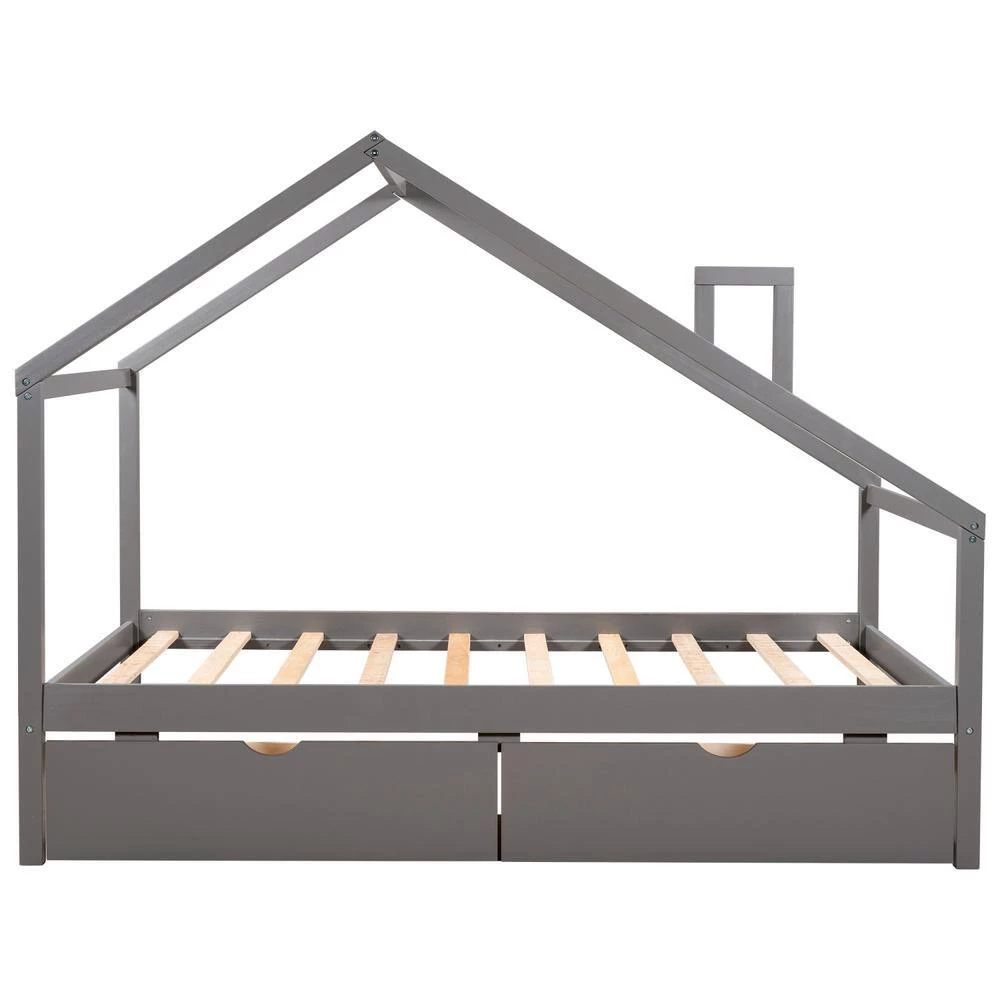 Gray Twin Size Panel Bed by JASMODER 4 Gray Twin Size Panel Bed by JASMODER - Image 2