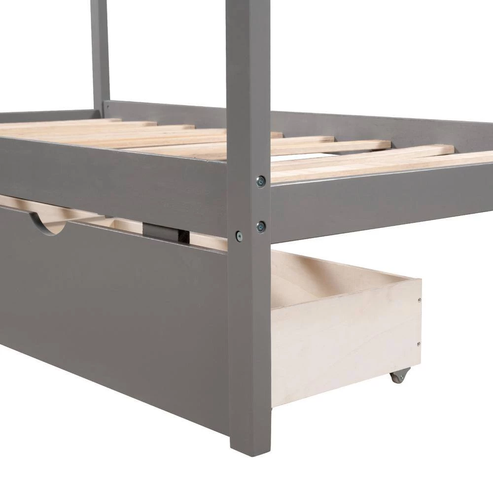 Gray Twin Size Panel Bed by JASMODER 7 Gray Twin Size Panel Bed by JASMODER - Image 5
