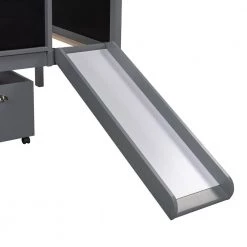 Twin size Loft Bed Wood Bed with Two Storage Boxes - Gray by JASMODER -JASMODER Sales Store gray jasmoder platform beds lp000075aae fa 1000