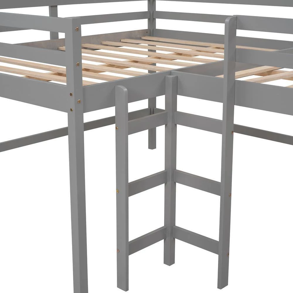 94.2 in. W Gray Full Frame Platform Bed by JASMODER 5 94.2 in. W Gray Full Frame Platform Bed by JASMODER - Image 3