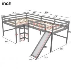 94.2 in. W Gray Full Frame Platform Bed by JASMODER 12 94.2 in. W Gray Full Frame Platform Bed by JASMODER -JASMODER Sales Store gray jasmoder platform beds lp001112aae 4f 1000