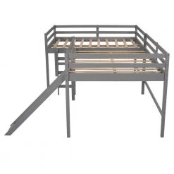 94.2 in. W Gray Full Frame Platform Bed by JASMODER